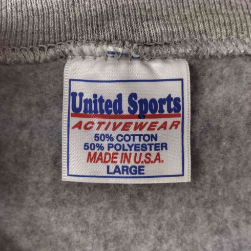 ユナイテッドスポーツ UNITED SPORTS USA製 企業ロゴ 刺繍 クルーネック スウェット メンズ import:L