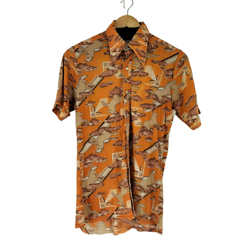 70S gudd 総柄 S/S シャツ メンズ