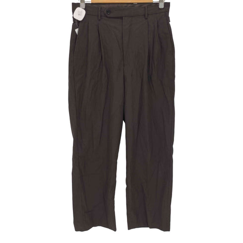 ユナイテッドアローズグリーンレーベルリラクシング UNITED ARROWS green label relaxing コットンナイロン ツイル 2プリーツ W4 ワイドスラックス メンズ M