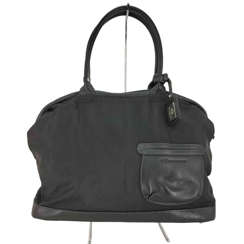 ペレボルサ PELLE BORSA レザー 切替 ナイロンハンドバッグ レディース