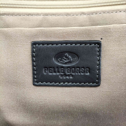 ペレボルサ PELLE BORSA レザー 切替 ナイロンハンドバッグ レディース