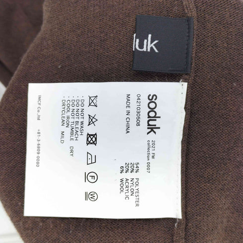 スドーク soduk 21aw タートルネック シアー切替 ロング ニット ワンピース レディース