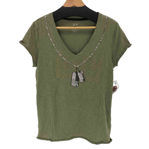 アルマーニエクスチェンジ ARMANI EXCHANGE ネックレスデザイン VネックTシャツ Y2K メンズ L