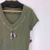 アルマーニエクスチェンジ ARMANI EXCHANGE ネックレスデザイン VネックTシャツ Y2K メンズ L