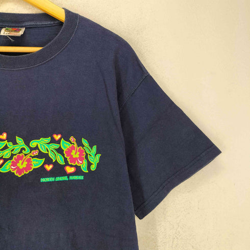 フルーツオブザルーム FRUIT OF THE LOOM 00s フラワープリント クルーネック S/S Tシャツ メンズ