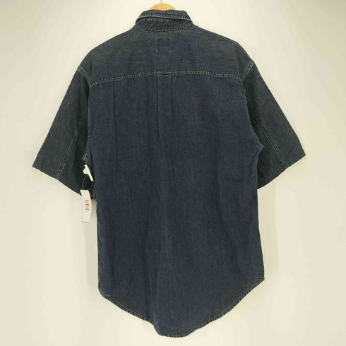 ギャップデニム GAP DENIM 00s OLD Double Flap Pocket Denim Work S/S Shirts ダブルフラップ ポケット ショートスリーブ デニム ワークシャツ メンズ import:M