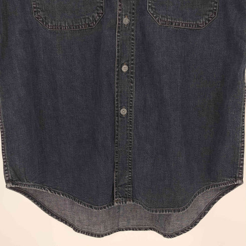 ギャップデニム GAP DENIM 00s OLD Double Flap Pocket Denim Work S/S Shirts ダブルフラップ ポケット ショートスリーブ デニム ワークシャツ メンズ import:M