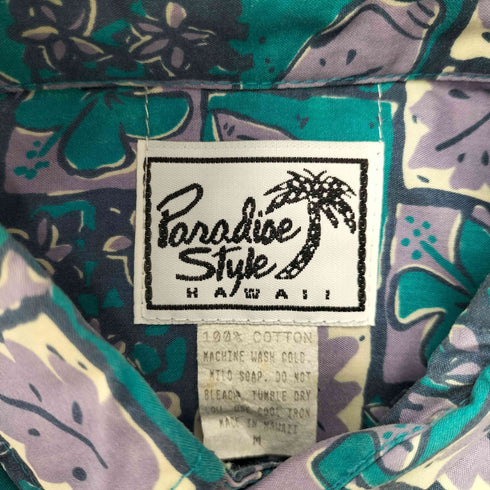 ハワイ製 Paradise Style 総柄 アロハシャツ メンズ import:M