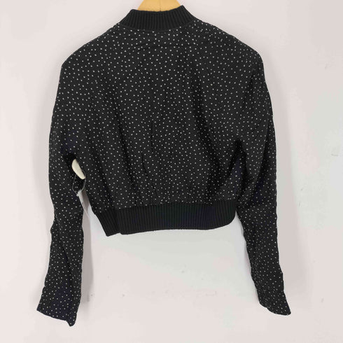 ザラ ZARA ショート丈 ドット柄 ボンバージャケット レディース L