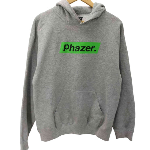 Phazer Tokyo フェイザートーキョー センターロゴ プリント パーカー 両面 プリント メンズ JPN:M