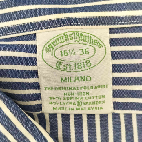 ブルックスブラザーズ BROOKS BROTHERS MILANO L/S ストライプ ボタンダウンシャツ メンズ 16 1/2