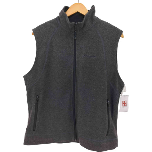 コロンビア Columbia 90-00s ワンポイント刺繍 ジップアップ フリース ベスト レディース import:XL