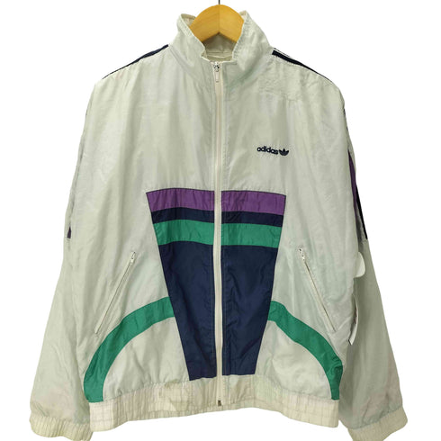 アディダス adidas 80S トレフォイル ロゴ 3ストライプ ナイロン ジャケット メンズ