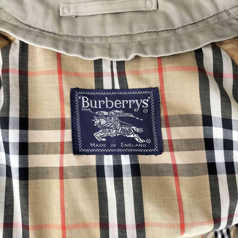 バーバリーズ BURBERRYS MADE IN ENGLAND 裏地ノバチェック比翼ステンカラーコート メンズ JPN:48