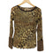 jeune dazur レオパード柄シースルーブラウス レディース import:M