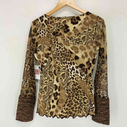 jeune dazur レオパード柄シースルーブラウス レディース import:M
