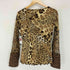 jeune dazur レオパード柄シースルーブラウス レディース import:M
