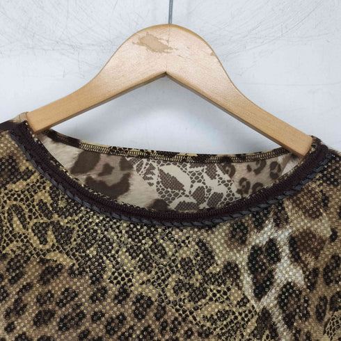 jeune dazur レオパード柄シースルーブラウス レディース import:M