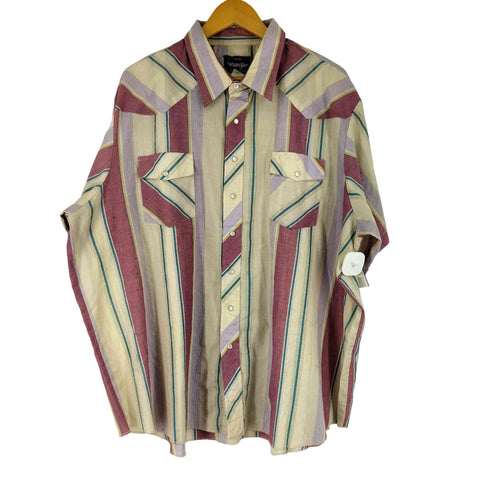 ラングラー Wrangler S/S ストライプ ウエスタンシャツ BIG MAN メンズ