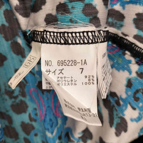 イタリヤ 伊太利屋 ビジュー付き柄切替ブラウス レディース JPN:7号