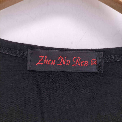 ZHEN NU REN ラインストーン ビジュー 半袖 Tシャツ Y2K レディース