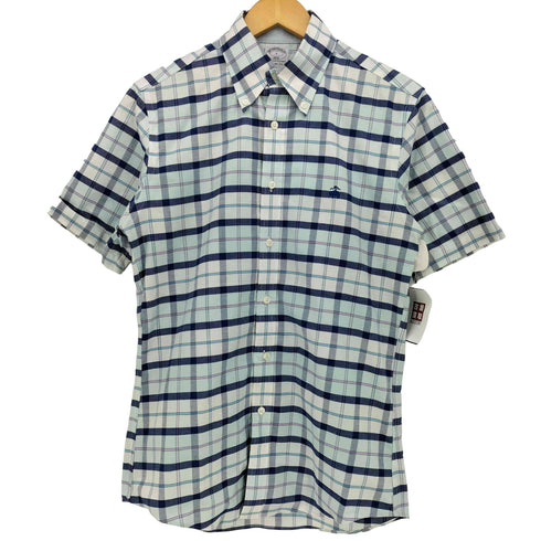 ブルックスブラザーズ BROOKS BROTHERS REGENT FIT ロゴ刺繍 チェック 半袖 ボタンダウンシャツ メンズ import:S