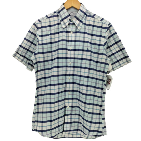 ブルックスブラザーズ BROOKS BROTHERS REGENT FIT ロゴ刺繍 チェック 半袖 ボタンダウンシャツ メンズ import:S