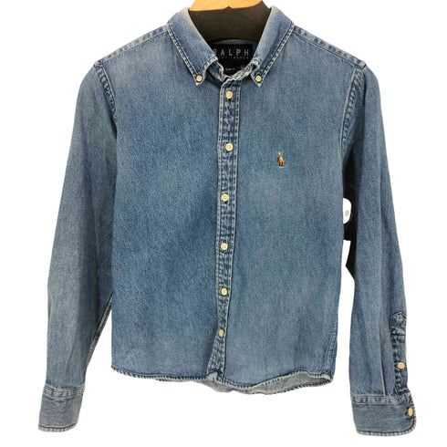 ラルフローレン RALPH LAUREN SLIM FIT ポニー刺しゅう デニム ボタンダウンシャツ レディース