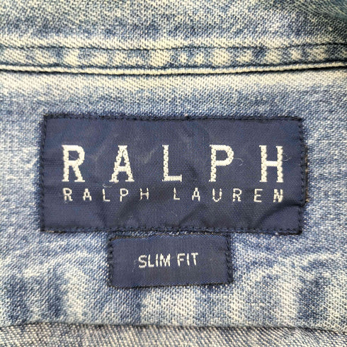 ラルフローレン RALPH LAUREN SLIM FIT ポニー刺しゅう デニム ボタンダウンシャツ レディース
