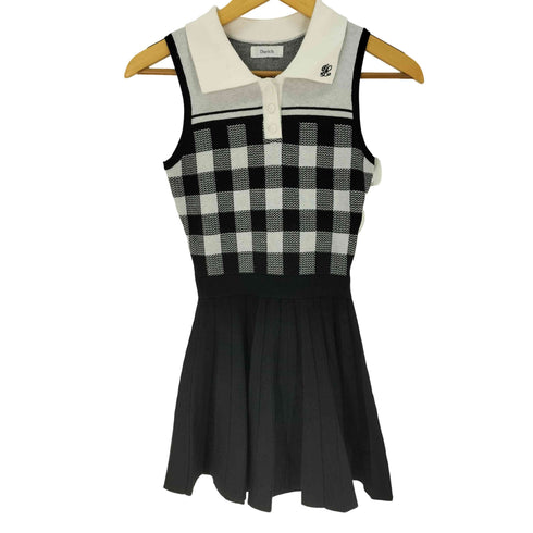 ダーリッチ Darich Gingham Pleated Knit Mini Dress ギンガムチェックプリーツニットミニワンピース レディース FREE