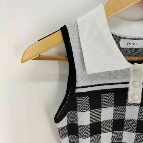 ダーリッチ Darich Gingham Pleated Knit Mini Dress ギンガムチェックプリーツニットミニワンピース レディース FREE