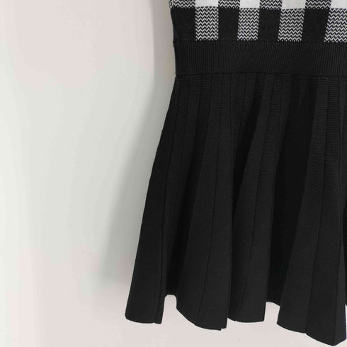 ダーリッチ Darich Gingham Pleated Knit Mini Dress ギンガムチェックプリーツニットミニワンピース レディース FREE