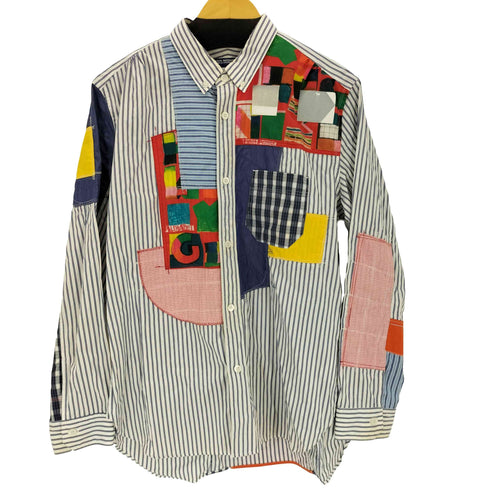 ジュンヤワタナベコムデギャルソンマン JUNYA WATANABE COMME des GARCONS MAN ストライプパッチワークシャツ メンズ import:L