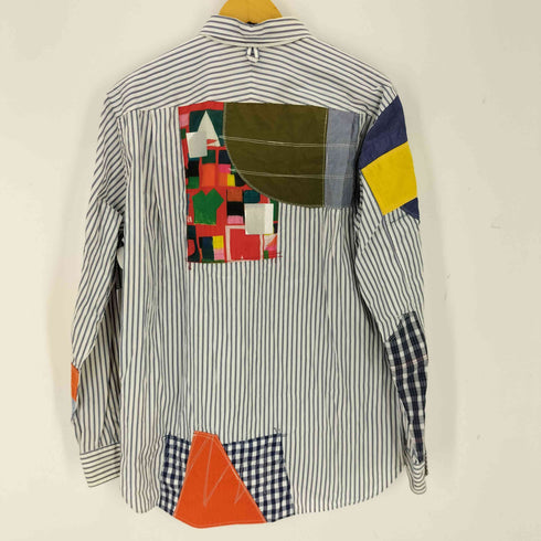 ジュンヤワタナベコムデギャルソンマン JUNYA WATANABE COMME des GARCONS MAN ストライプパッチワークシャツ メンズ import:L