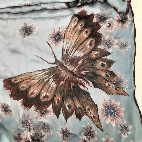 ヴァレンティノ Valentino フラワーバタフライ柄 スカーフ メンズ
