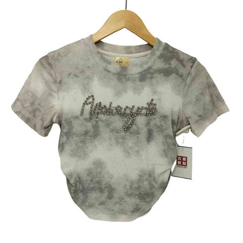 &60 裾シャーリング ビジュー S/S カットソー レディース