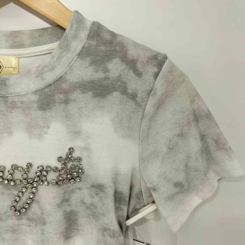 &60 裾シャーリング ビジュー S/S カットソー レディース