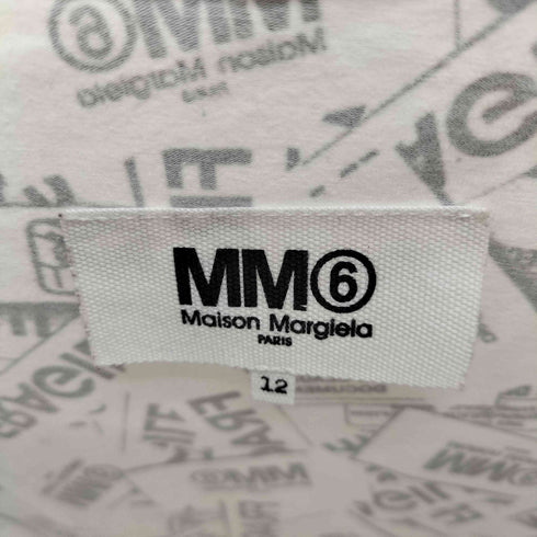 エムエムシックスメゾンマルジェラ MM6 Maison Margiela 紙タグ総柄デザインワイドTシャツ レディース 12