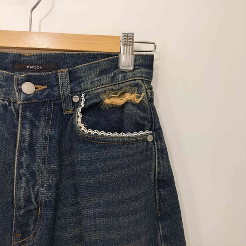 エモダ EMODA 26SS バルキーワイドハイウエストクラッシュジーンズ レディース JPN:2