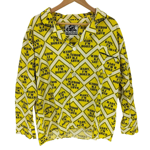 JOE BOXER USA製 ボックス シルエット 総柄 L/S 開襟 シャツ メンズ import:M