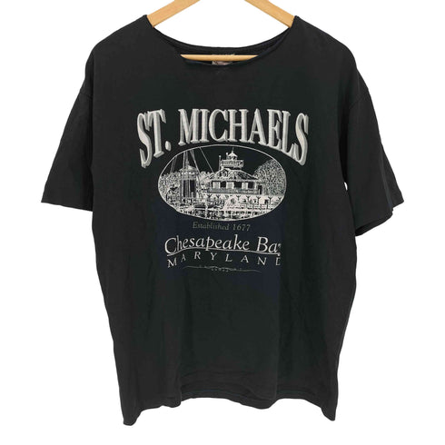 オニータ ONEITA 90S USA製 カレッジロゴ ボックスシルエット S/S クルーネック Tシャツ メンズ import:L
