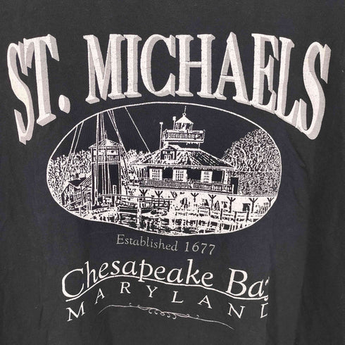 オニータ ONEITA 90S USA製 カレッジロゴ ボックスシルエット S/S クルーネック Tシャツ メンズ import:L