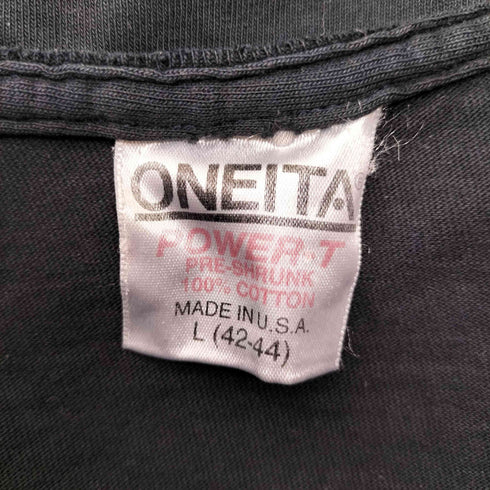 オニータ ONEITA 90S USA製 カレッジロゴ ボックスシルエット S/S クルーネック Tシャツ メンズ import:L