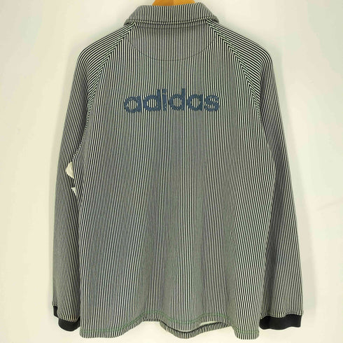 アディダス adidas 00S 万国旗タグ 背面 ロゴ刺繍 ストライプ スナップ スウェット コーチ ジャケット メンズ import:L