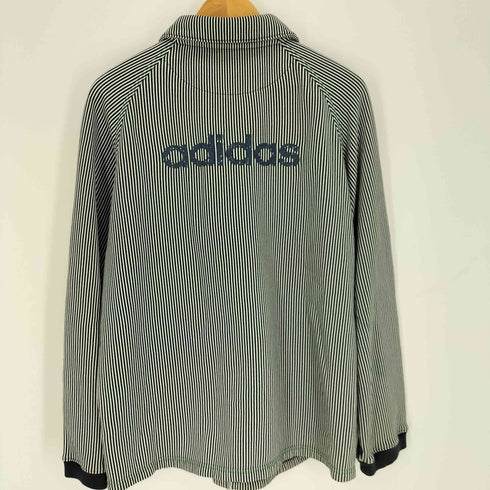 アディダス adidas 00S 万国旗タグ 背面 ロゴ刺繍 ストライプ スナップ スウェット コーチ ジャケット メンズ import:L