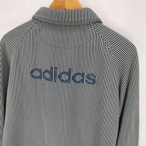 アディダス adidas 00S 万国旗タグ 背面 ロゴ刺繍 ストライプ スナップ スウェット コーチ ジャケット メンズ import:L