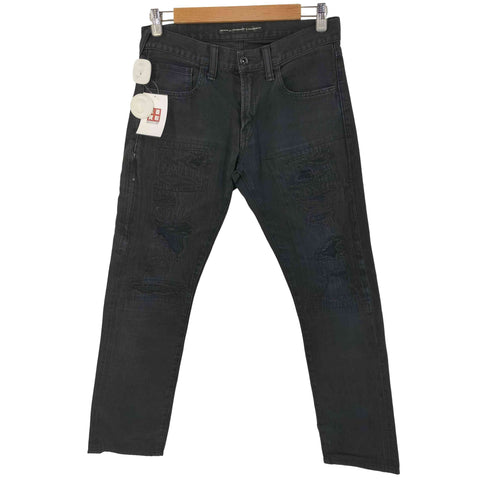 DENIM BY VANQUISH & FRAGMENT ダメージ加工 サンダーロゴ デニム パンツ Y2K street メンズ 28