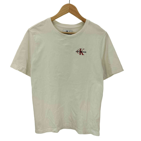 カルバンクラインジーンズ Calvin Klein Jeans 刺繍 ロゴ Pima cotton 短丈 Tシャツ S/S カットソー レディース import:S