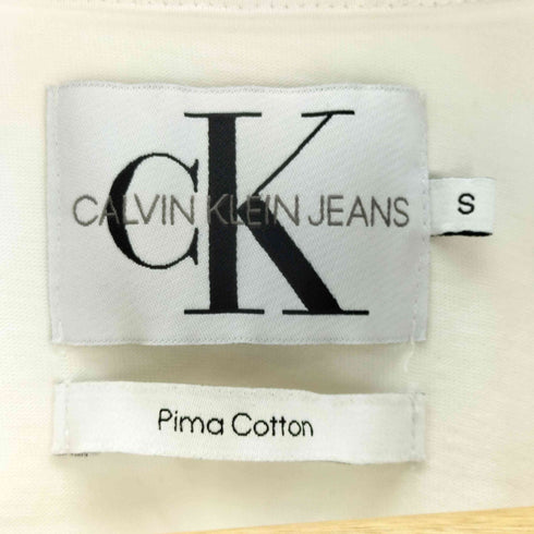カルバンクラインジーンズ Calvin Klein Jeans 刺繍 ロゴ Pima cotton 短丈 Tシャツ S/S カットソー レディース import:S