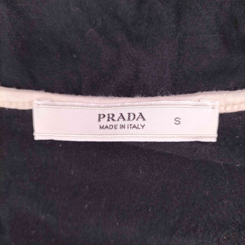 プラダ PRADA MADE IN ITALY イタリア製 レーヨン シルク ピンタック ノースリーブ カットソー Tシャツ タンクトップ レディース import:S
